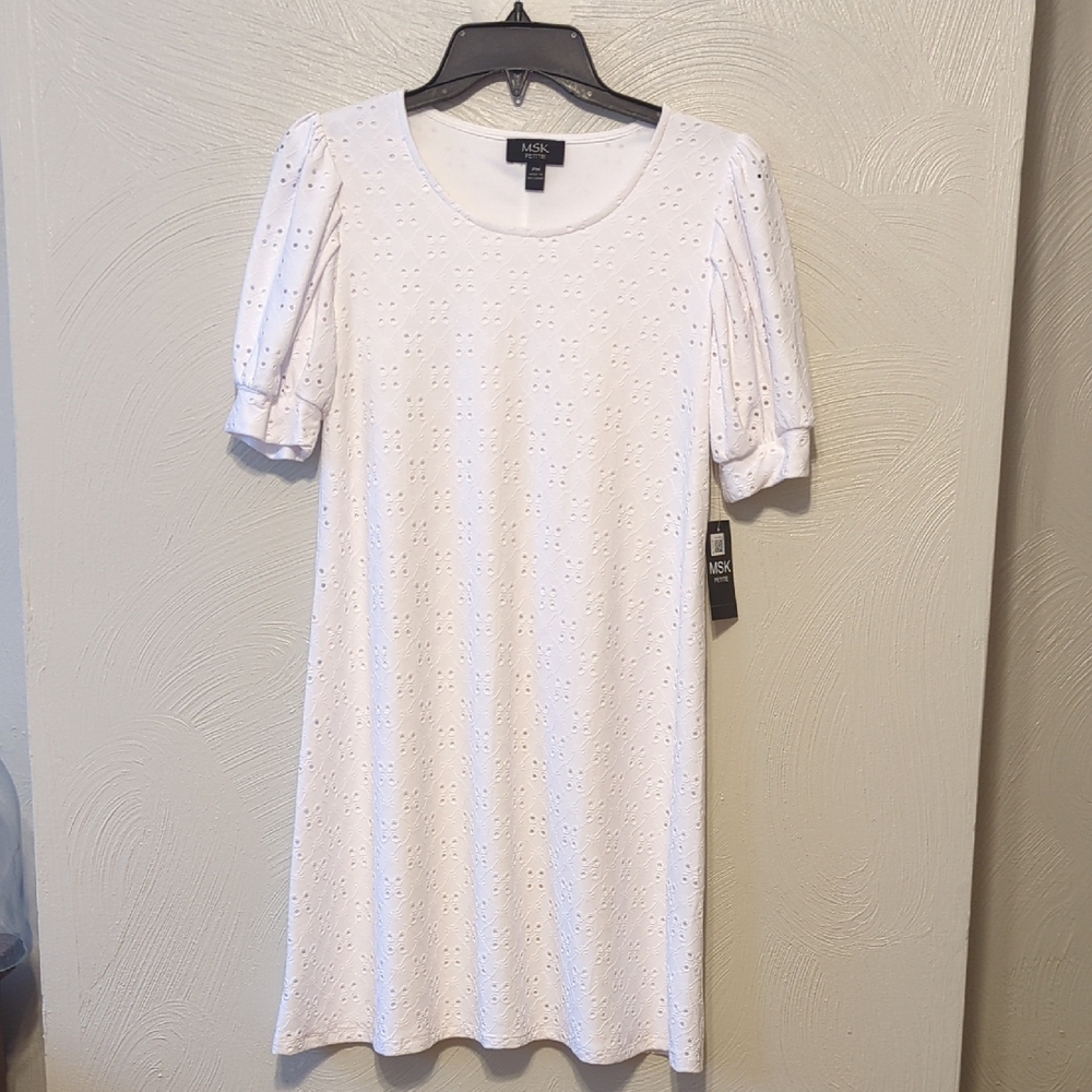 NWT MSK White Casual Mini Dress